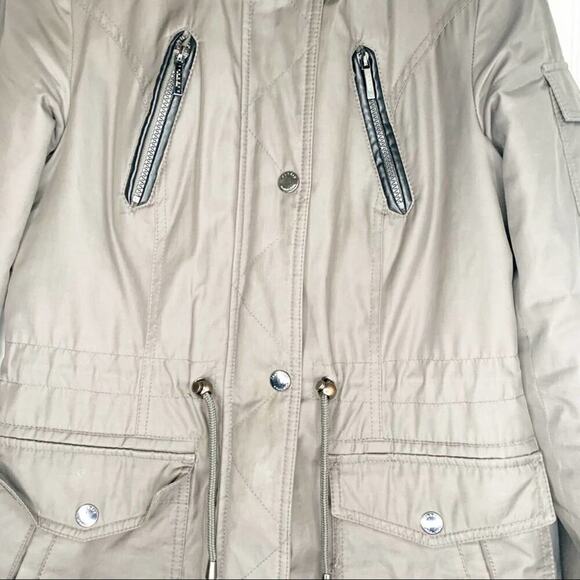 Laundry Shelli Segal Rain Parka Military Style Utility Jacket High Neck Small S - Picture 6 of 13